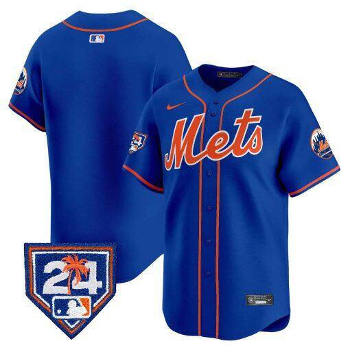 Personalized Men’s New York Mets Blank Royal 2024 Spring Training V2 Limited Stitched Baseball Jersey