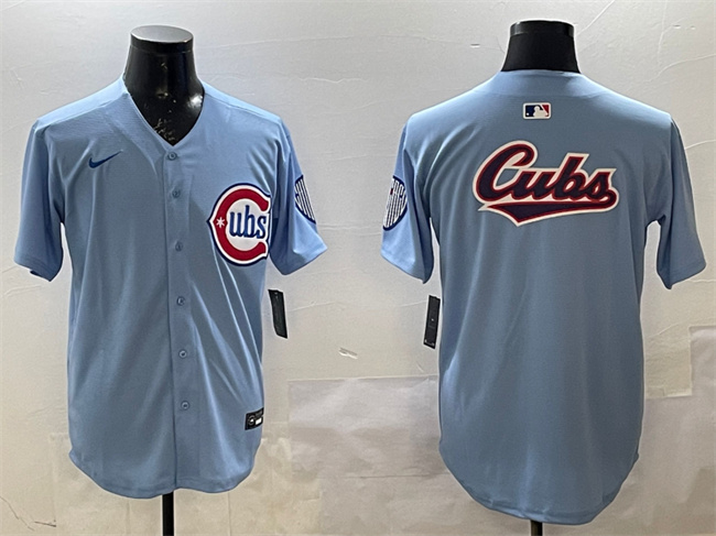Personalized Men’s Chicago Cubs Team Big Logo Blue 2024 25 2nd Alternate Limited Stitched Baseball Jersey
