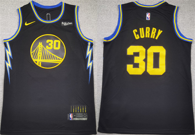 Personalized Men’s Golden State Warriors #30 Stephen Curry Black Stitched Basketball Jersey