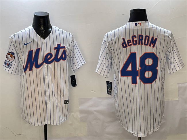 Personalized Men’s New York Mets #48 Jacob DeGrom White 2025 Spring Training Cool Base Stitched Baseball Jersey