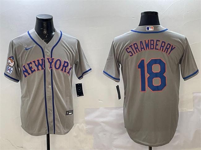 Personalized Men’s New York Mets #18 Darryl Strawberry Grey 2025 Spring Training Cool Base Stitched Baseball Jersey