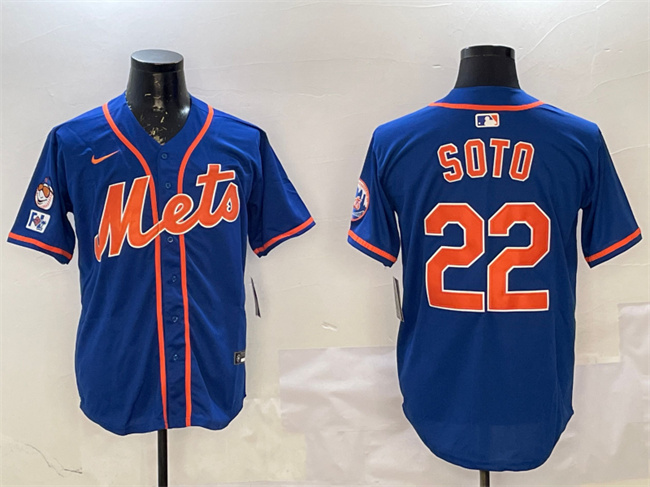 Personalized Men’s New York Mets #22 Juan Soto Royal 2025 Spring Training Alternate Limited Stitched Baseball Jersey