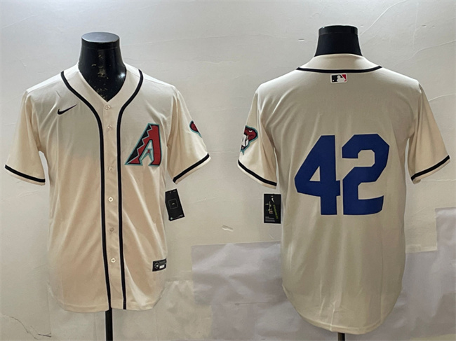 Personalized Men’s Arizona Diamondbacks #42 Jackie Robinson Cream Limited Stitched Baseball Jersey