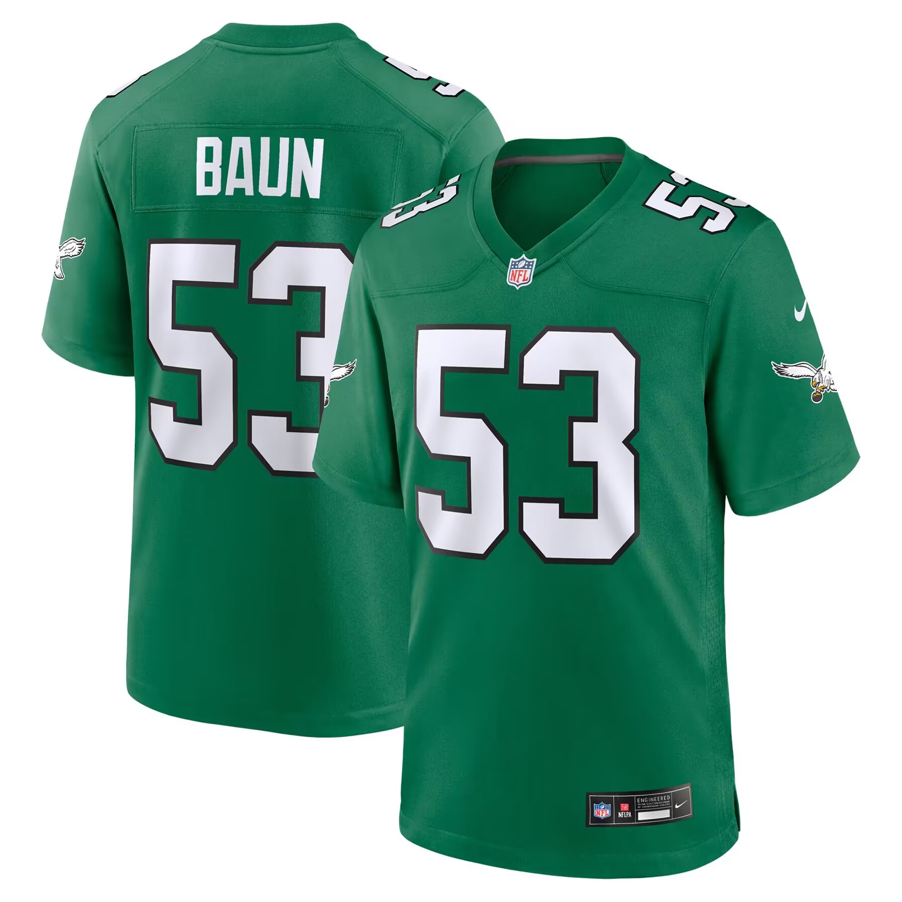 Personalized Men’s Philadelphia Eagles #53 Zack Baun Kelly Green Limited Jersey