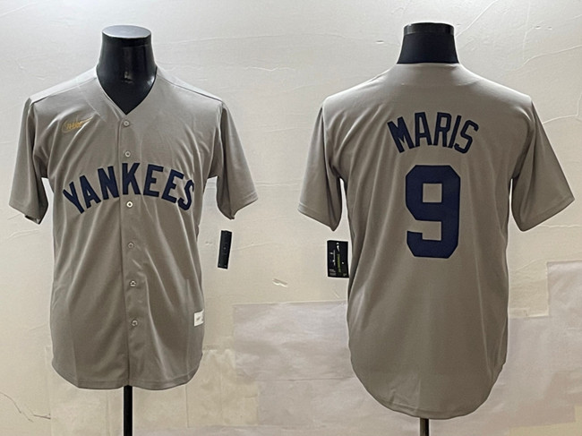 Personalized Men’s New York Yankees #9 Roger Maris Grey Cool Base Stitched Baseball Jersey