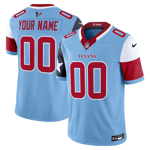 Personalized Men’s Houston Texans Active Player Blue 2024 F.U.S.E. V5 Limited Stitched Football Jersey
