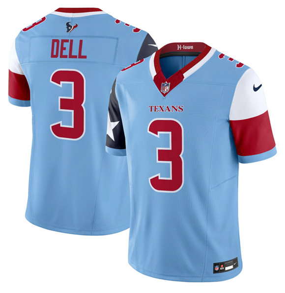 Personalized Men’s Houston Texans #3 Tank Dell Blue 2024 F.U.S.E. V5 Limited Stitched Football Jersey