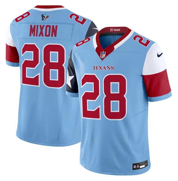 Personalized Men’s Houston Texans #28 Joe Mixon Blue 2024 F.U.S.E. V5 Limited Stitched Football Jersey