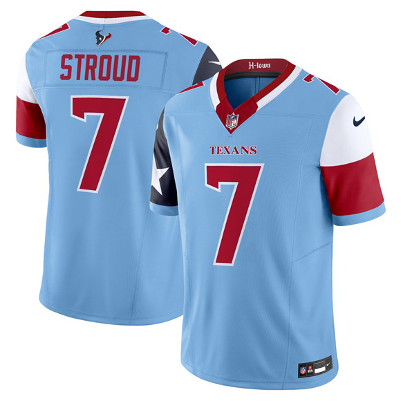 Personalized Men’s Houston Texans #7 C.J. Stroud Blue 2024 F.U.S.E. V5 Limited Stitched Football Jersey