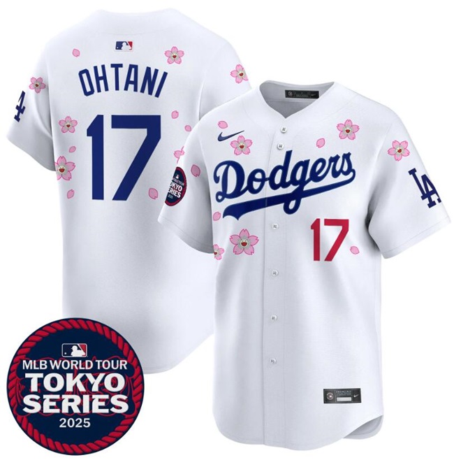 Personalized Youth Los Angeles Dodgers #17 Shohei Ohtani White 2025 Tokyo Series Limited Stitched Baseball Jersey