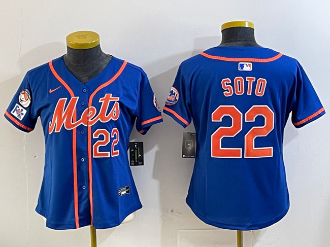 Personalized Women’s New York Mets #22 Juan Soto Royal 2025 Spring Training Alternate Limited Stitched Baseball Jersey(Run Small)