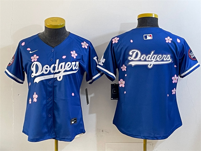 Personalized Women’s Los Angeles Dodgers Team Big Logo Royal 2025 Tokyo Series Limited Stitched Baseball Jersey(Run Small)