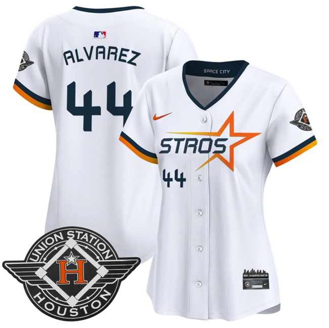 Personalized Women’s Houston Astros #44 Yordan Alvarez White 2025 City Connect Limited Stitched Baseball Jersey(Run Small)