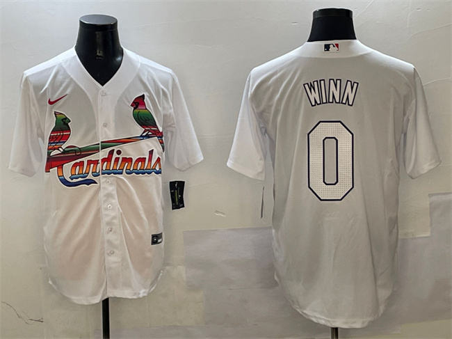 Personalized Men’s St. Louis Cardinals #0 Masyn Winn White Cool Base Stitched Baseball Jersey