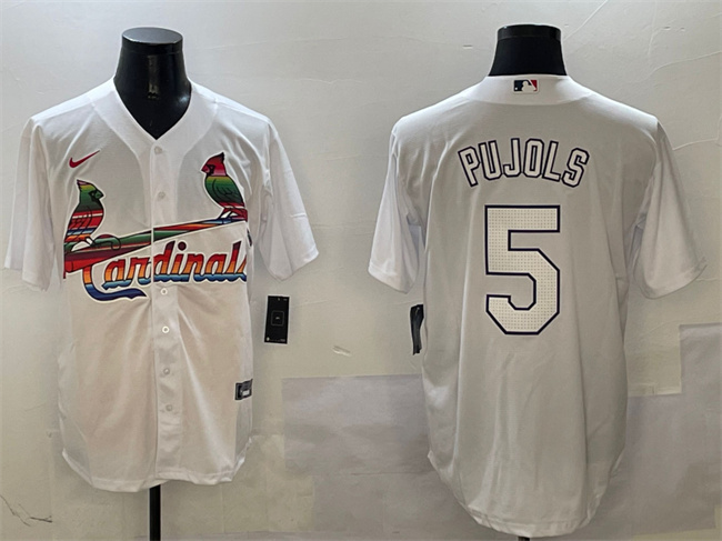 Personalized Men’s St. Louis Cardinals #5 Albert Pujols White Cool Base Stitched Baseball Jersey