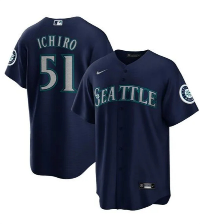 Personalized Men’s Seattle Mariners #51 Ichiro Suzuki Navy Cool Base Stitched Baseball Jersey