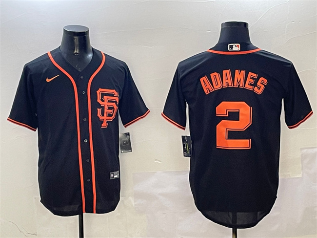 Personalized Men’s San Francisco Giants #2 Willy Adames Black Cool Base Stitched Baseball Jersey