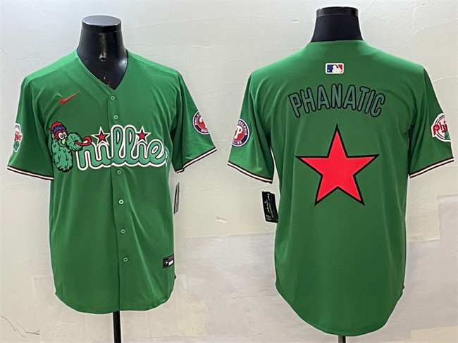 Personalized Men’s Philadelphia Phillies Phanatic Green Limited Stitched Jersey 1