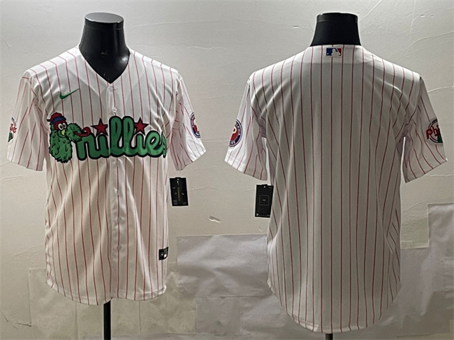 Personalized Men’s Philadelphia Phillies Blank White Phanatic Cool Base Stitched Jersey