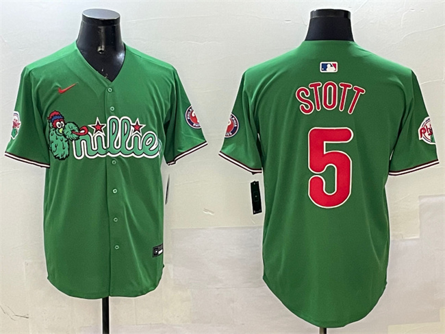 Personalized Men’s Philadelphia Phillies #5 Bryson Stott Green Phanatic Limited Stitched Jersey