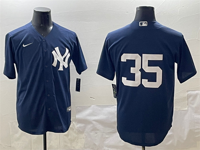 Personalized Men’s New York Yankees #35 Cody Bellinger Navy Cool Base Stitched Baseball Jersey