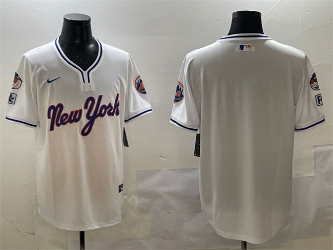 Personalized Men’s New York Mets Blank White 2025 Spring Training Stitched Baseball Jersey