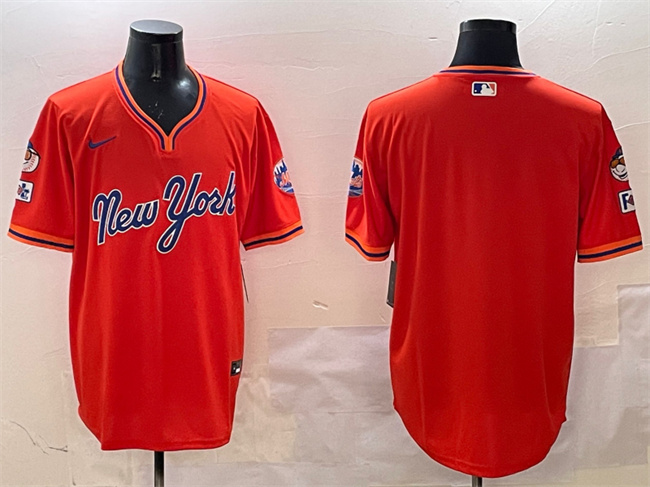 Personalized Men’s New York Mets Blank Orange 2025 Spring Training Stitched Baseball Jersey