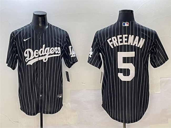 Personalized Men’s Los Angeles Dodgers #5 Freddie Freeman Black Cool Base Stitched Baseball Jersey