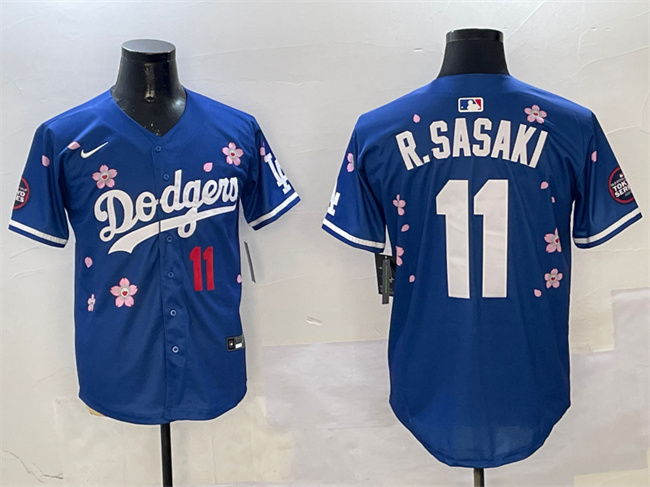 Personalized Men’s Los Angeles Dodgers #11 Roki Sasaki Royal 2025 Tokyo Series Limited Stitched Baseball Jersey