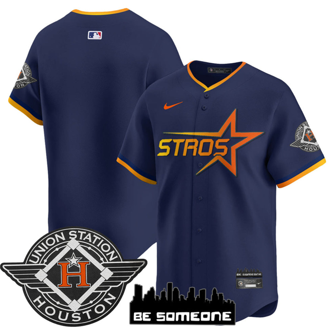 Personalized Men’s Houston Astros Blank Navy 2025 City Connect Limited Stitched Baseball Jersey