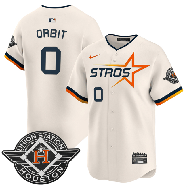 Personalized Men’s Houston Astros #0 Orbit Cream 2025 City Connect Limited Stitched Baseball Jersey