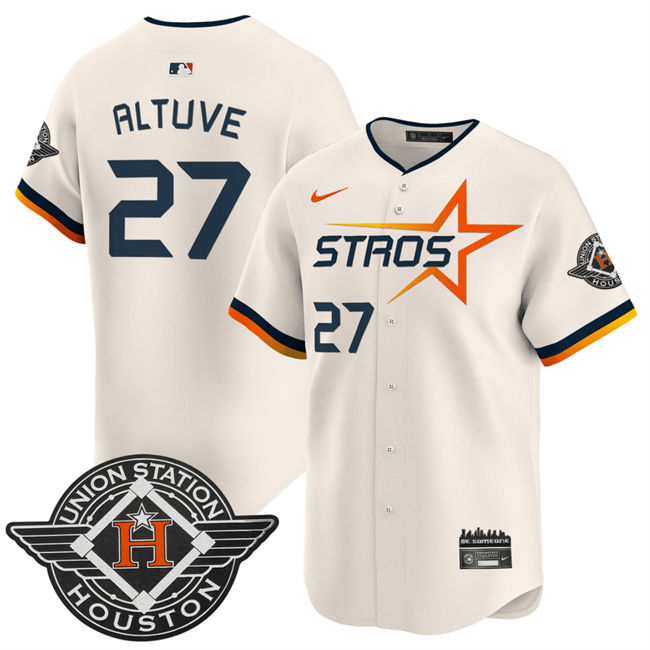 Personalized Men’s Houston Astros #27 Jose Altuve Cream 2025 City Connect Limited Stitched Baseball Jersey