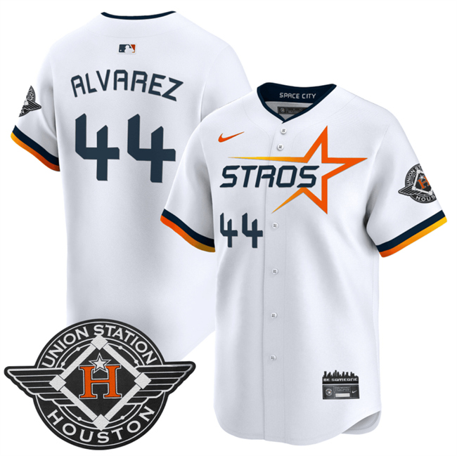 Personalized Men’s Houston Astros #44 Yordan Alvarez White 2025 City Connect Limited Stitched Baseball Jersey