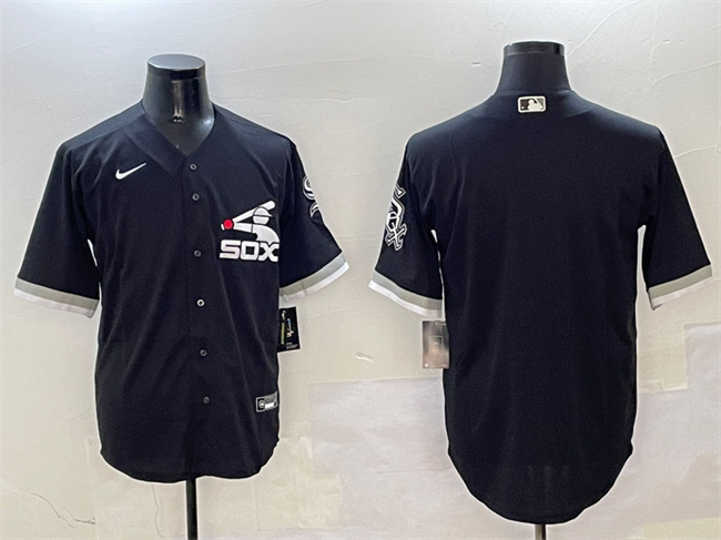 Personalized Men’s Chicago White Sox Blank Black Cool Base Stitched Jersey