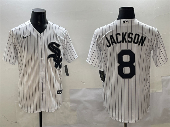 Personalized Men’s Chicago White Sox #8 Bo Jackson White Cool Base Stitched Baseball Jersey