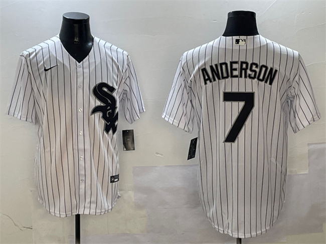 Personalized Men’s Chicago White Sox #7 Tim Anderson White Cool Base Stitched Baseball Jersey
