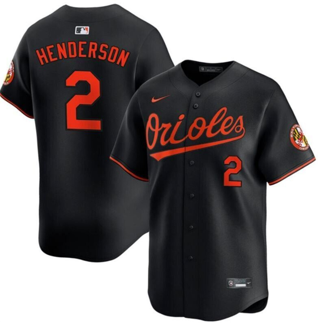 Personalized Men’s Baltimore Orioles #2 Gunnar Henderson Black Alternate Limited Stitched Baseball Jersey
