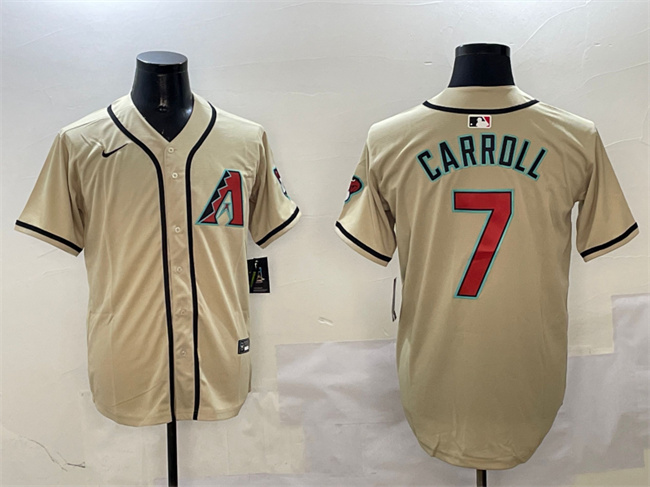 Personalized Men’s Arizona Diamondbacks #7 Corbin Carroll Gold Limited Stitched Baseball Jersey