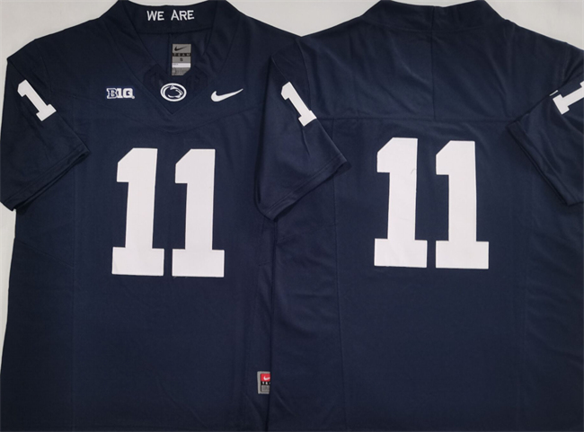 Personalized Men’s Penn State Nittany Lions #11 Abdul Carter Navy 2024 F.U.S.E. No Name Stitched Jersey