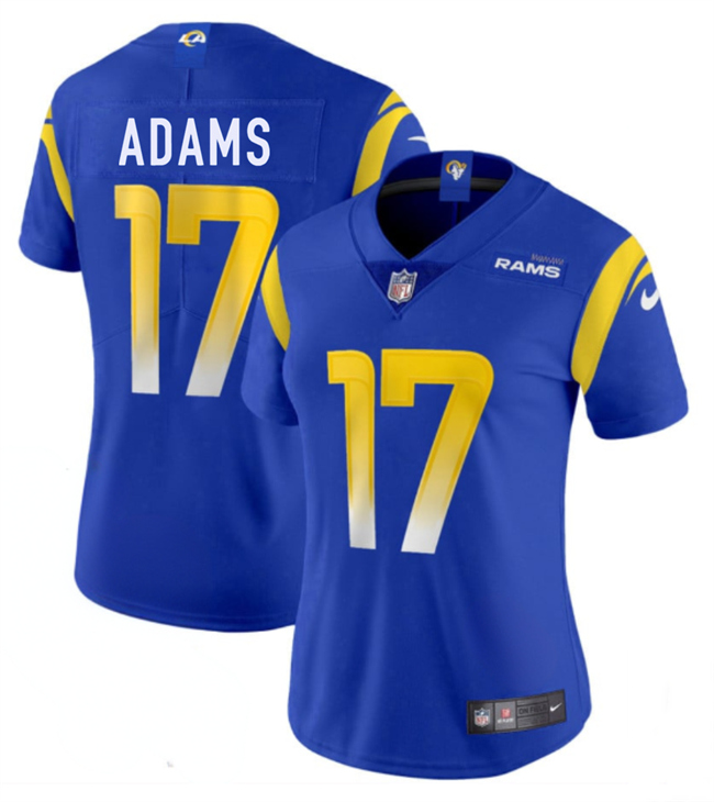 Personalized Women’s Los Angeles Rams #17 Davante Adams Blue Untouchable Limited Stitched Jersey(Run Small)