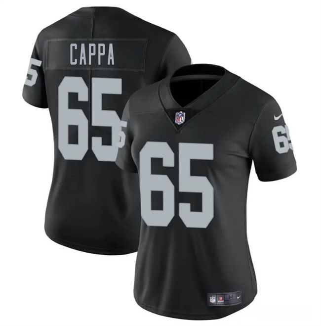 Personalized Women’s Las Vegas Raiders #65 Alex Cappa Black 2025 Stitched Jersey(Run Small)