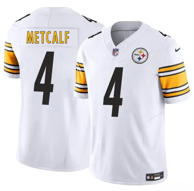 Personalized Men’s Pittsburgh Steelers #4 DK Metcalf White 2024 F.U.S.E. Untouchable Limited Stitched Jersey