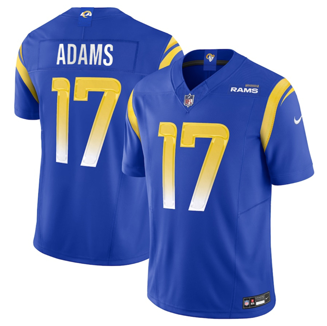 Personalized Men’s Los Angeles Rams #17 Davante Adams Blue 2024 F.U.S.E. Untouchable Stitched Football Jersey