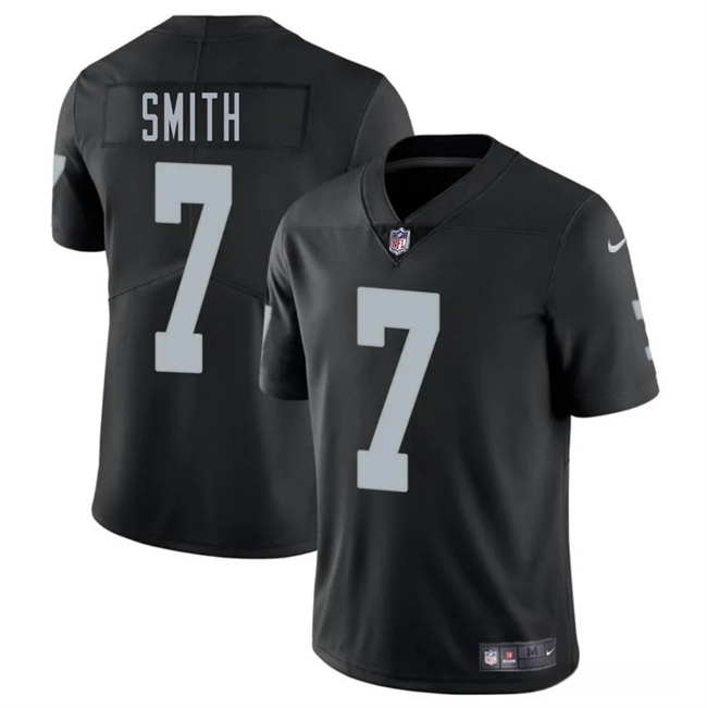 Personalized Men’s Las Vegas Raiders #7 Geno Smith Black 2025 Stitched Football Jersey