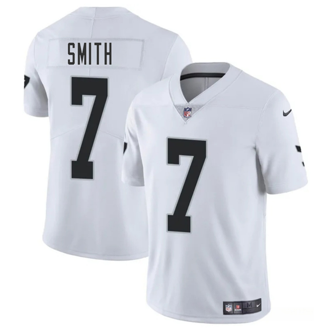 Personalized Men’s Las Vegas Raiders #7 Geno Smith White 2025 Stitched Football Jersey