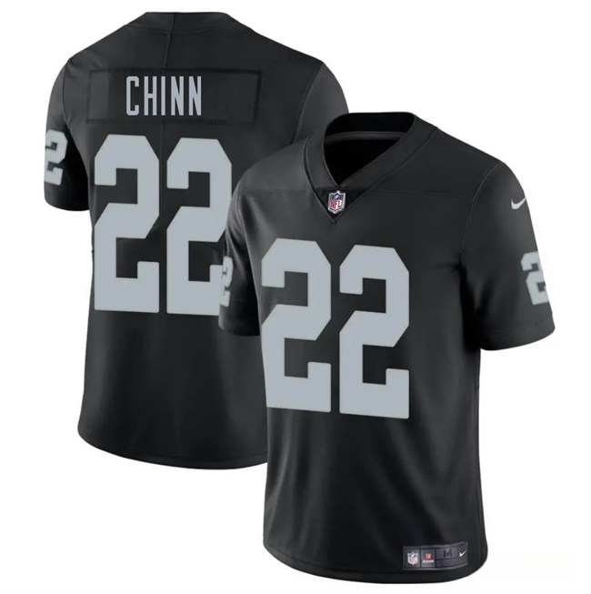 Personalized Men’s Las Vegas Raiders #22 Jeremy Chinn Black 2025 Stitched Football Jersey