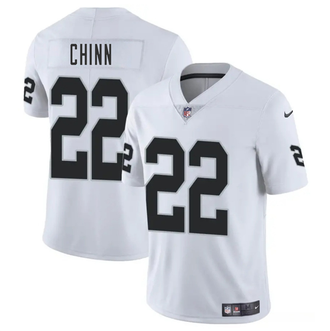 Personalized Men’s Las Vegas Raiders #22 Jeremy Chinn White 2025 Stitched Football Jersey