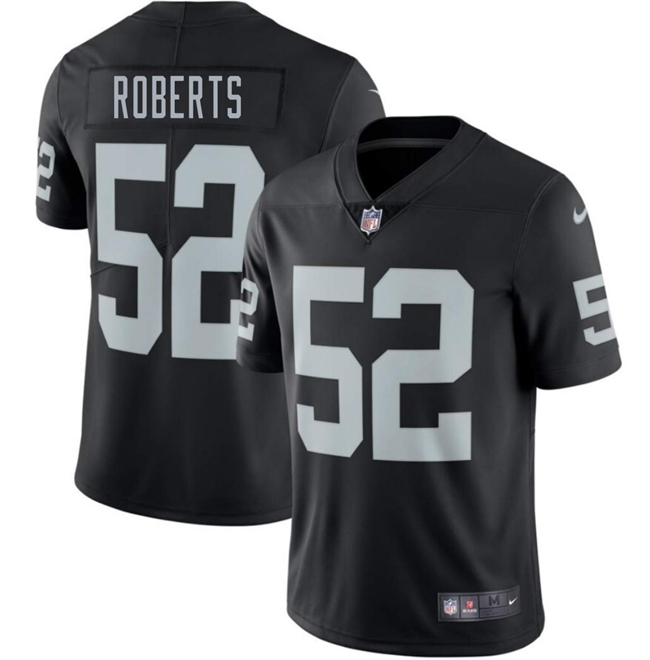 Personalized Men’s Las Vegas Raiders #52 Elandon Roberts Black 2025 Stitched Football Jersey