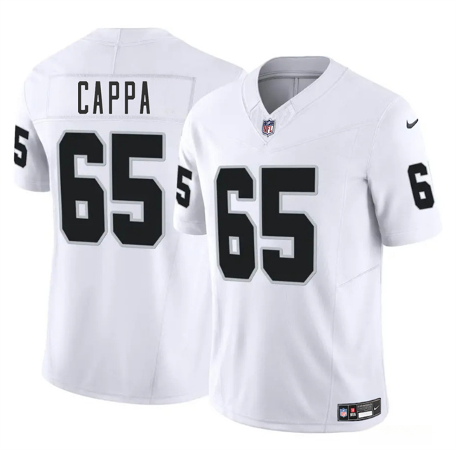Personalized Men’s Las Vegas Raiders #65 Alex Cappa White 2025 F.U.S.E. Stitched Football Jersey