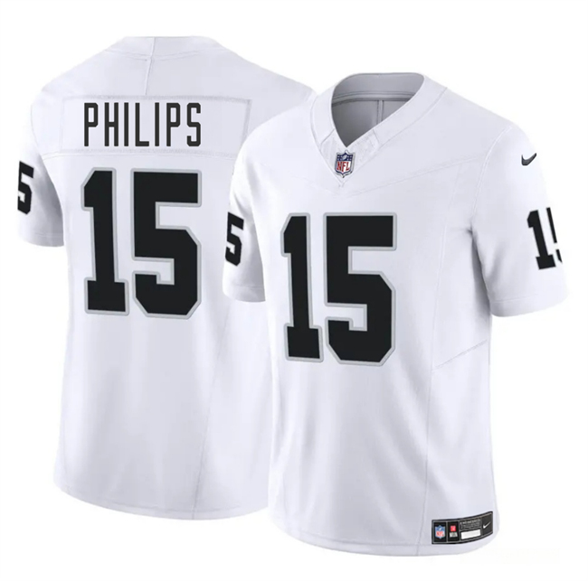 Personalized Men’s Las Vegas Raiders #15 Kyle Philips White 2025 F.U.S.E. Stitched Football Jersey